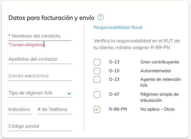 datos de envíos fe